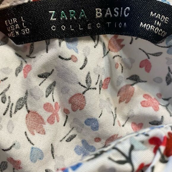 Zara Basics Floral One Shoulder Top - Picture 9 of 10